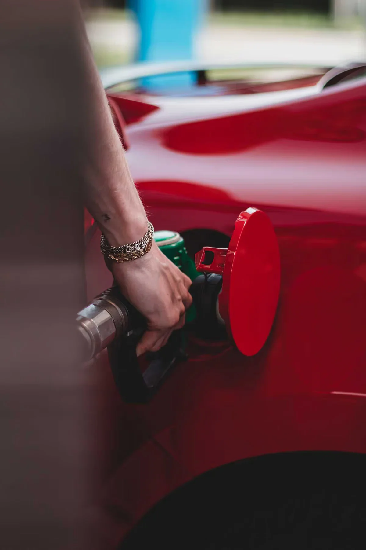 Fuel card filling up a vehicle