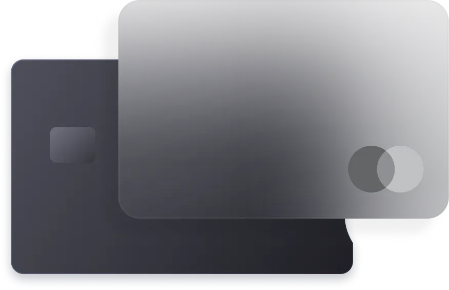 Two overlapping abstract payment cards