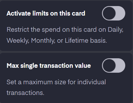 Spending limits 2