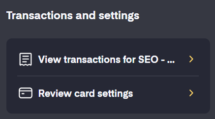 Transactions filter cards 2
