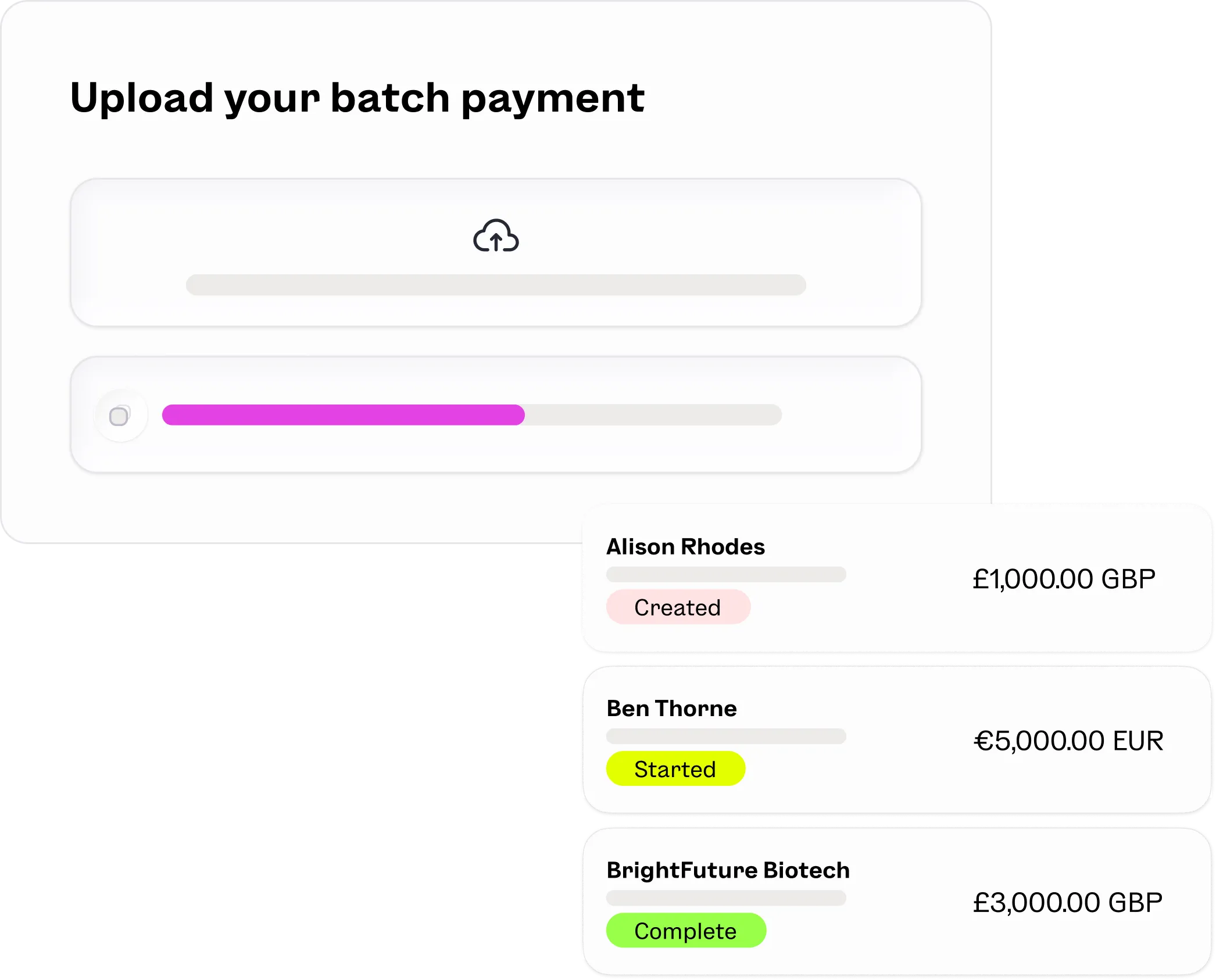 Uploading a batch payment in the Equals platform