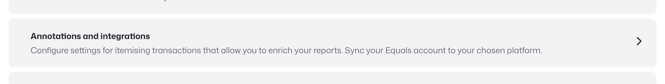Annotations and integrations option