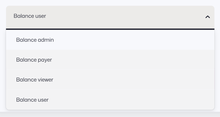 Balance roles options
