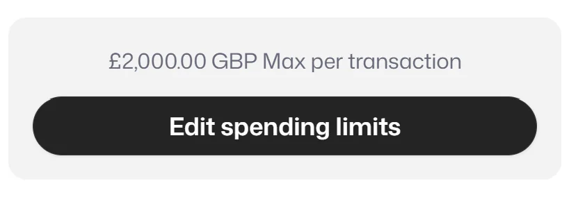 Edit spending limits