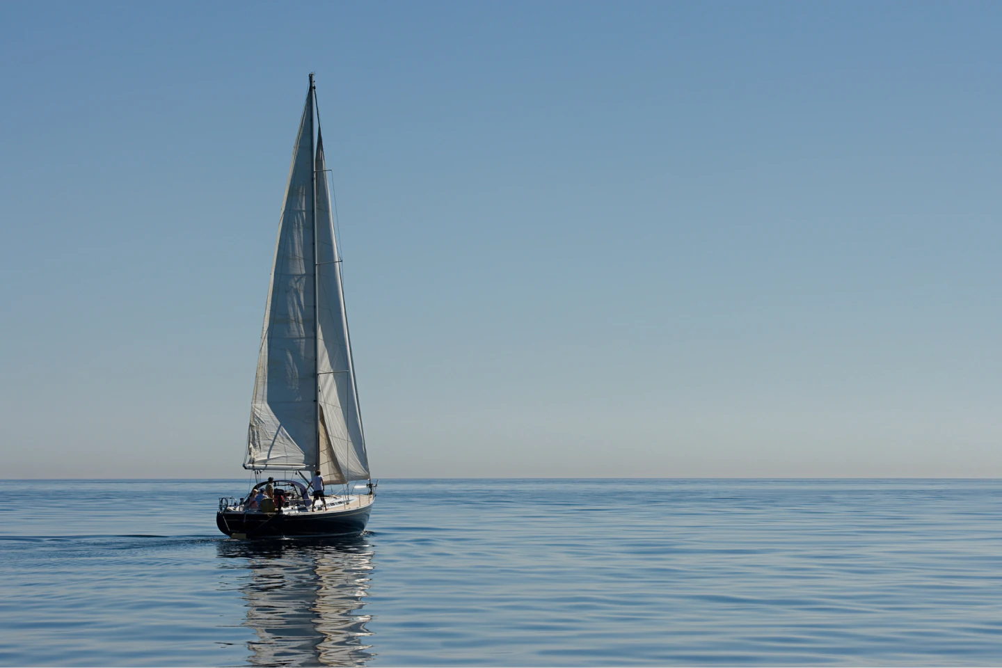 A yacht at sea