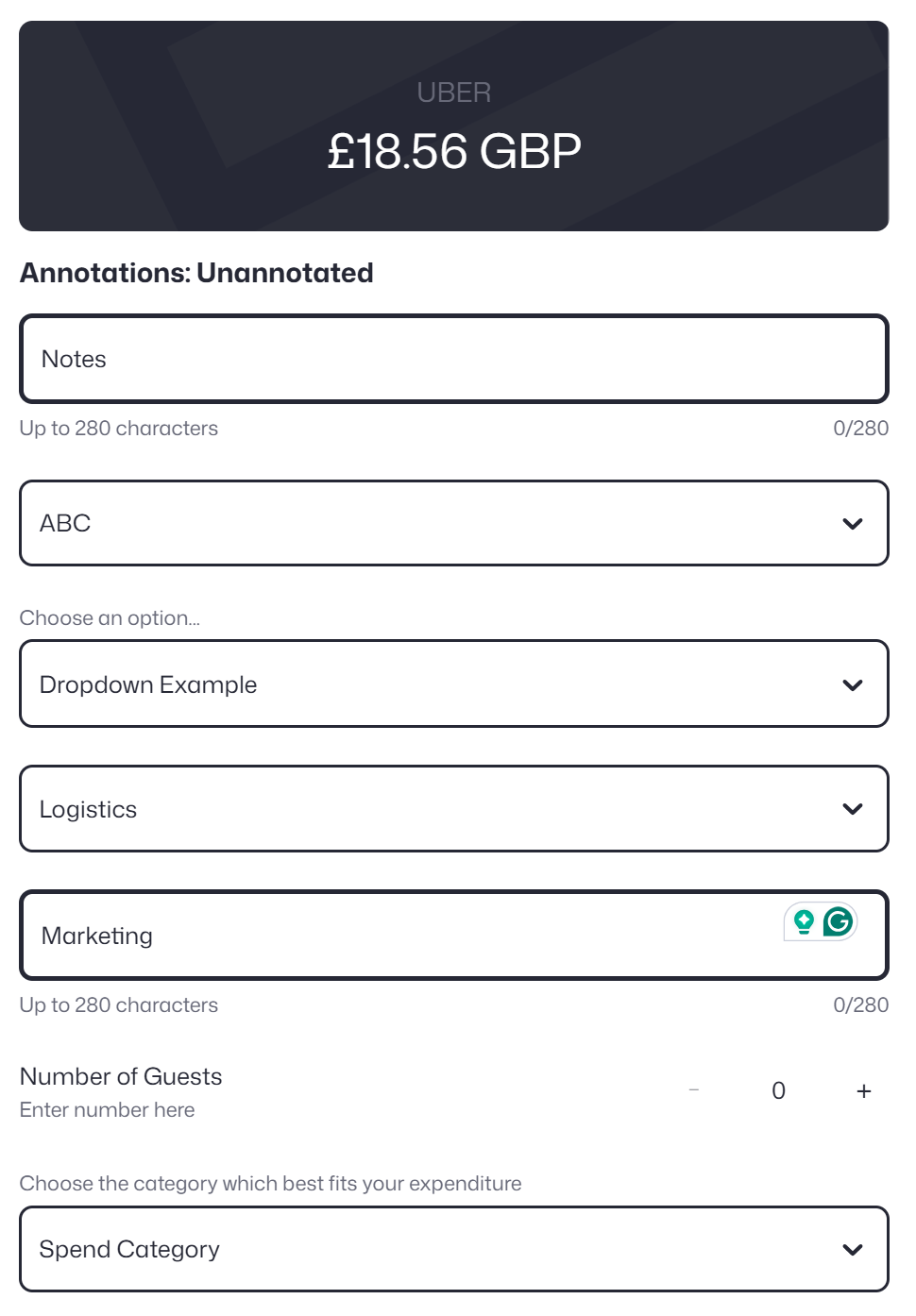 Annotations page