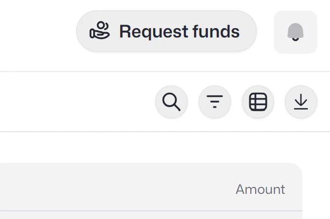 Request funds button