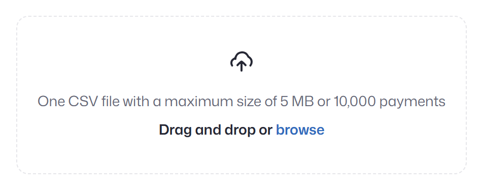 Upload batch details